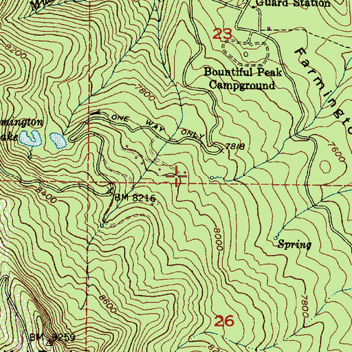 Topographic Map of Bountiful Peak Summer Home Area, UT