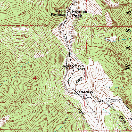 Topographic Map of Shepard Peak Recreation Site, UT