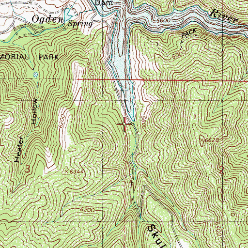 Topographic Map of Skull Crack Trailhead, UT