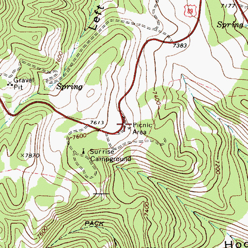 Topographic Map of Bear Lake Overlook, UT