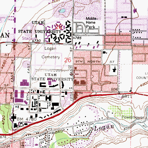 Topographic Map of Logan Intermountain Forest and Ranger Experiment Station, UT