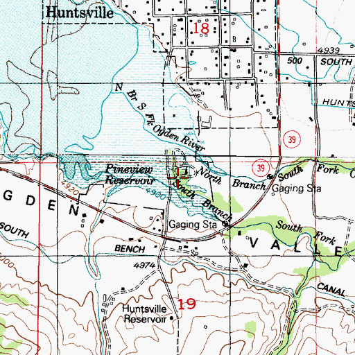 Topographic Map of Jefferson Hunt Campground, UT