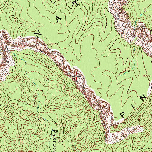 Topographic Map of Bryce Canyon National Park, UT