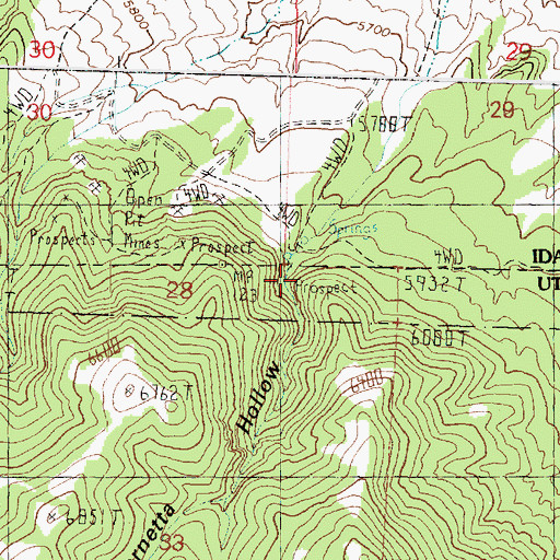 Topographic Map of Mike Bernetta Hollow, UT