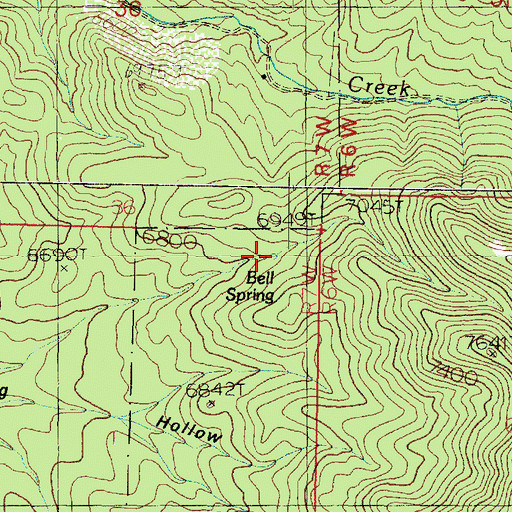 Topographic Map of Bell Spring, UT