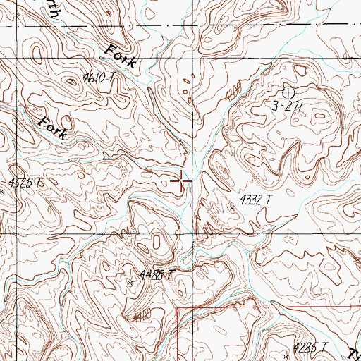 Topographic Map of Middle Fork Ticaboo Creek, UT
