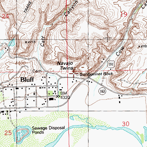 Topographic Map of Sunbonnet Rock, UT