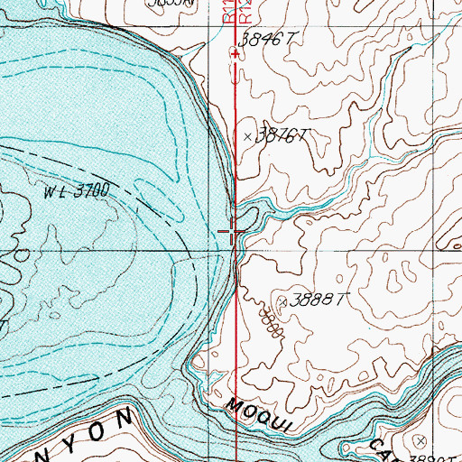 Topographic Map of The Amphitheater, UT