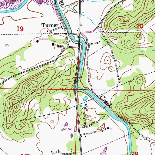 Topographic Map of Turners Mill (historical), AL