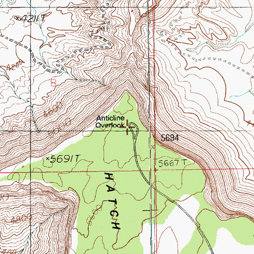Topographic Map of Anticline Overlook, UT