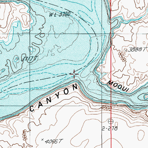 Topographic Map of Aztec Rapids (historical), UT