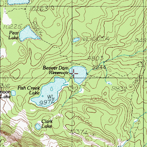 Topographic Map of Beaver Dam Reservoir, UT