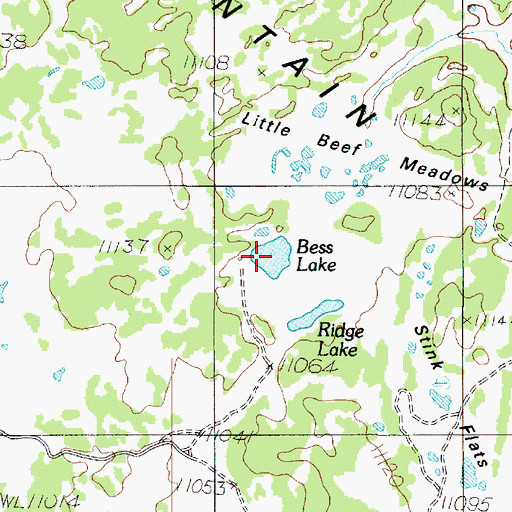 Topographic Map of Bess Lake, UT