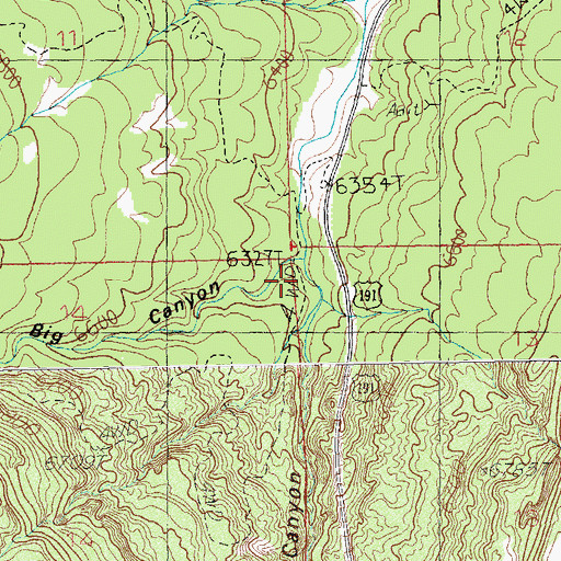 Topographic Map of Big Canyon, UT