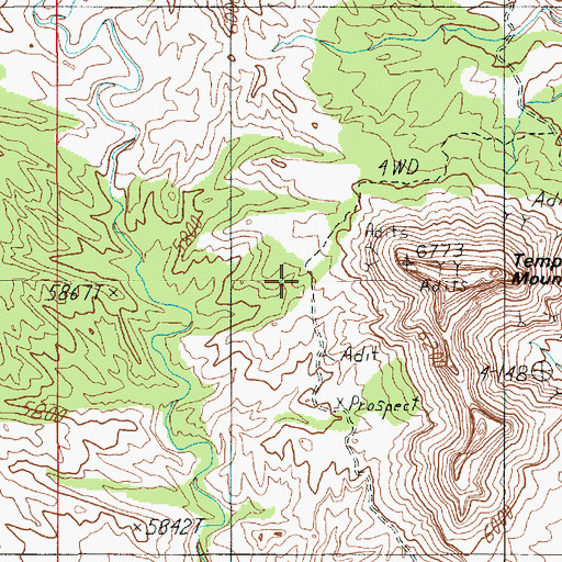 Topographic Map of Bruff Valley, UT