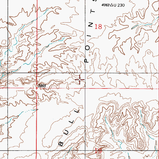 Topographic Map of Bull Points, UT
