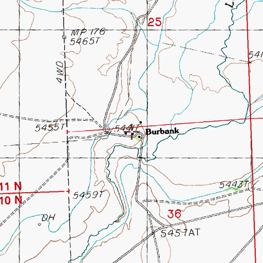 Topographic Map of Burbank, UT