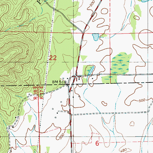 Topographic Map of Watha (historical), AL