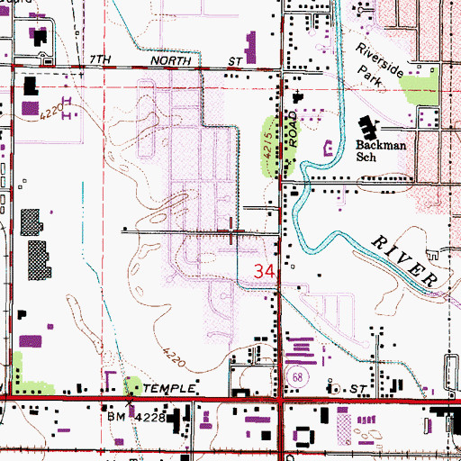 Topographic Map of Canal Greenbelt Park, UT