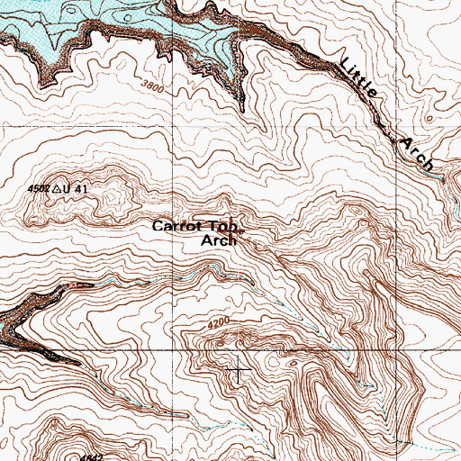 Topographic Map of Carrot Top Arch, UT