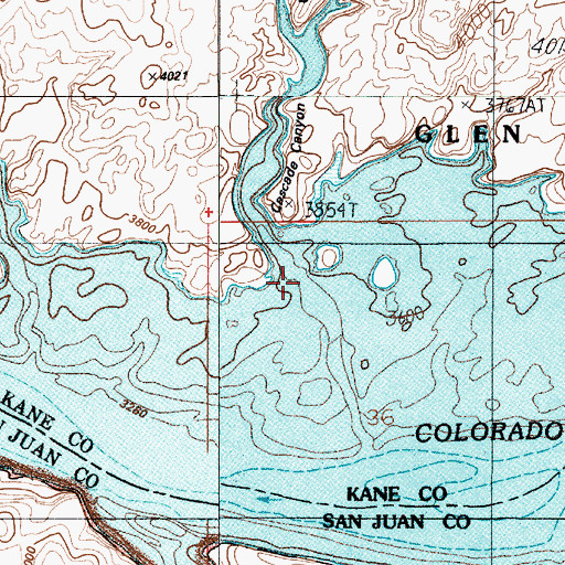 Topographic Map of Cascade Canyon, UT