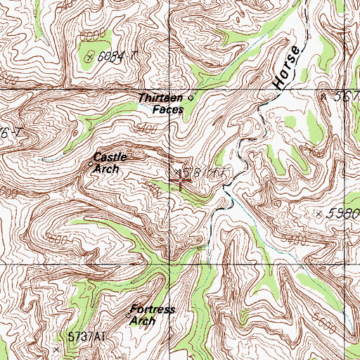 Topographic Map of Castle Arch, UT