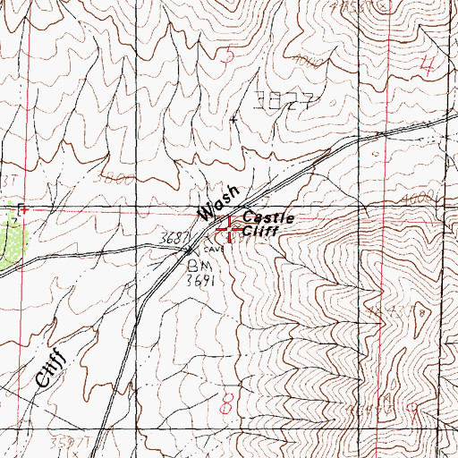 Topographic Map of Castle Cliff, UT