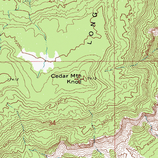 Topographic Map of Cedar Mountain Knoll, UT