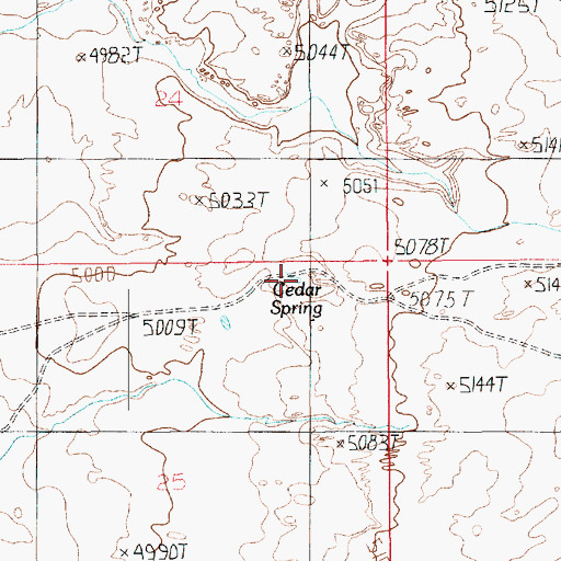 Topographic Map of Cedar Spring, UT