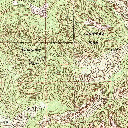 Topographic Map of Chimney Park, UT