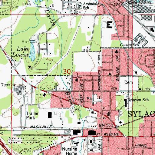 Topographic Map of Westview Baptist Church, AL