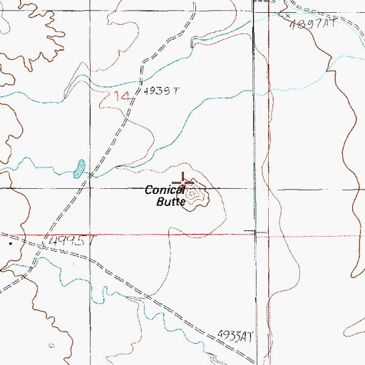 Topographic Map of Conical Butte, UT
