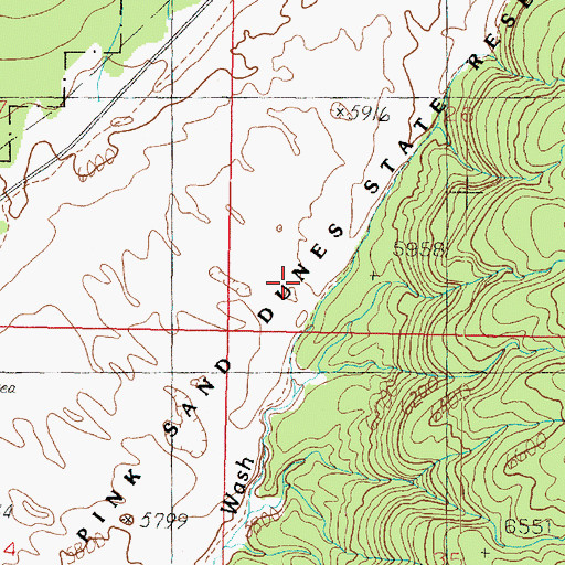 Topographic Map of Coral Pink Sand Dunes State Reserve, UT