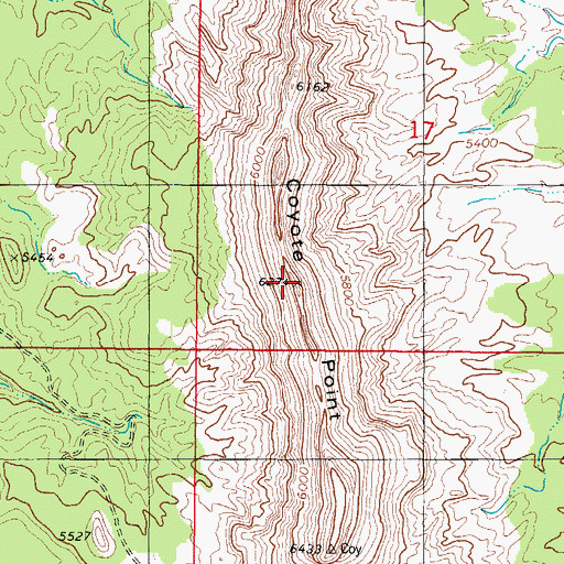 Topographic Map of Coyote Point, UT