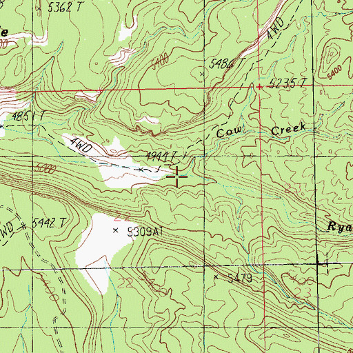 Topographic Map of Cow Creek, UT