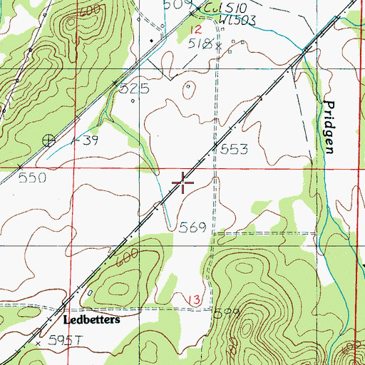 Topographic Map of Wewoka Junction (historical), AL