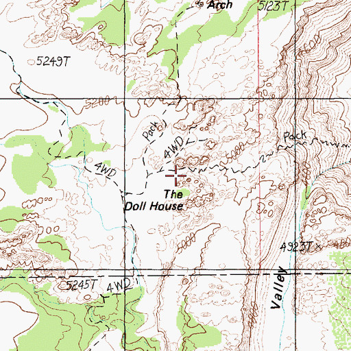 Topographic Map of The Doll House, UT