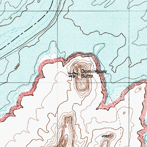 Topographic Map of Dominguez Butte, UT