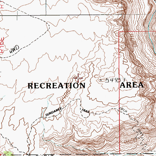 Topographic Map of Dry Mesa, UT
