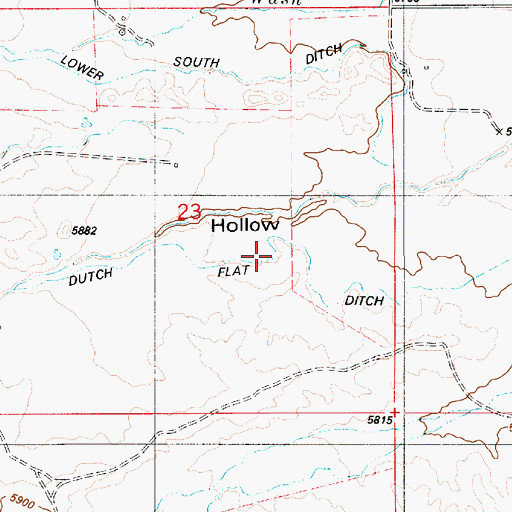 Topographic Map of Dutch Flat Ditch, UT