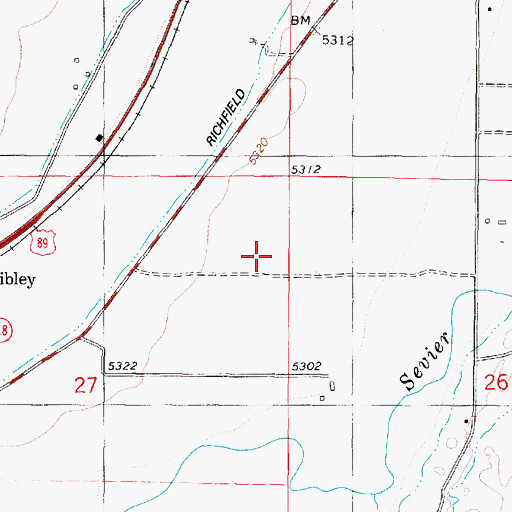 Topographic Map of Elisnore Canal, UT