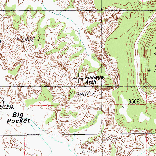 Topographic Map of Fisheye Arch, UT