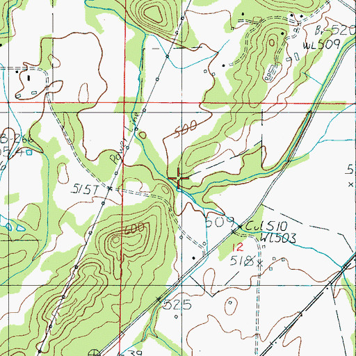 Topographic Map of Wilson Cemetery, AL
