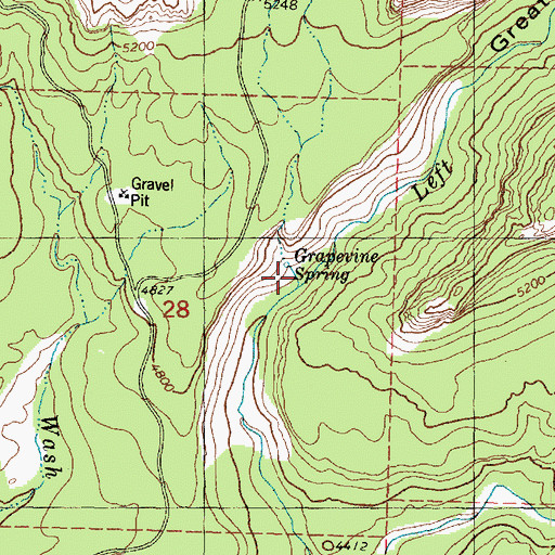 Topographic Map of Grapevine Wash, UT