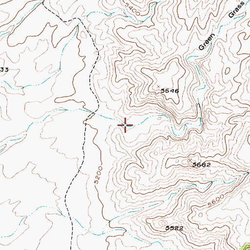 Topographic Map of Green Grass Valley, UT