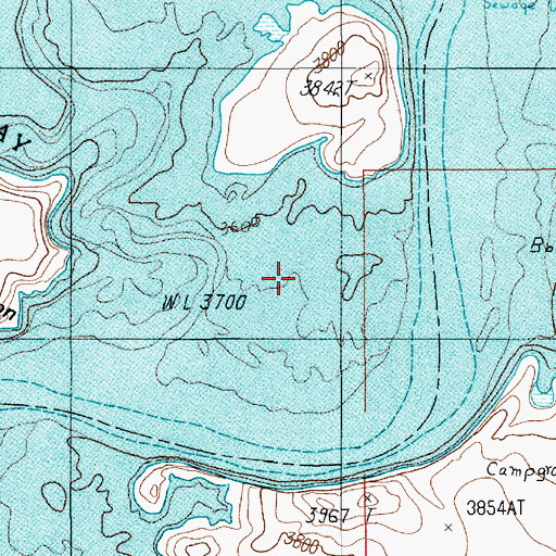 Topographic Map of Halls Bar (historical), UT