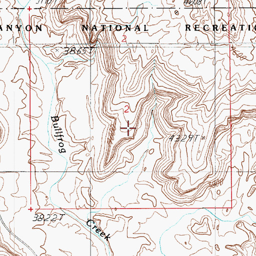 Topographic Map of Halls Creek Bay, UT