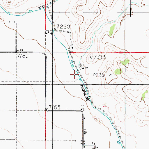 Topographic Map of Highline Ditch, UT