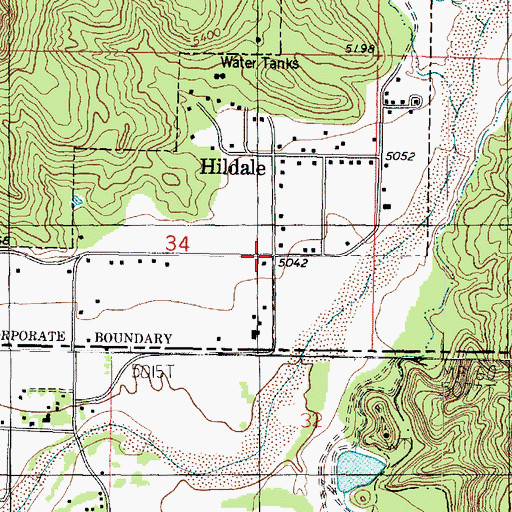 Topographic Map of Hildale, UT
