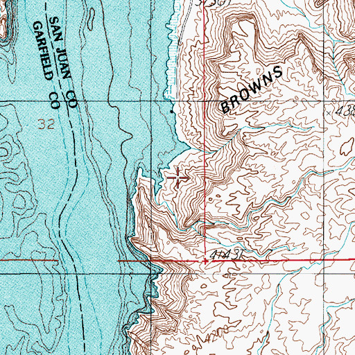 Topographic Map of Hite Marina, UT